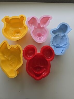 Disney Multicolor Character Silicone Molds - Red Pink Yellow Blue